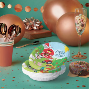 Cuencos De Papel Animales Cute Barnyard, granjero, cumpleaños de Tr