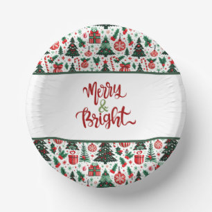 Cuencos De Papel Árbol de Navidad, regalos, caramelos