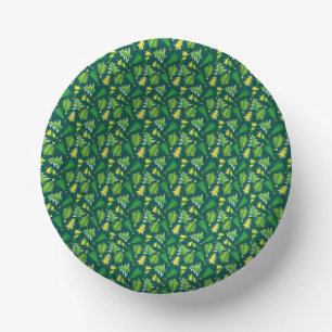 Cuencos De Papel Árbol verde y oro de los navidades