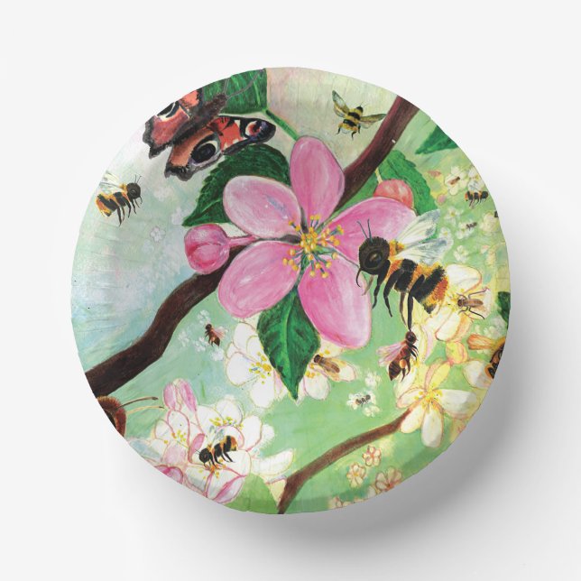 Cuencos De Papel Árboles florecientes para abejas y otros polinizad (Anverso)