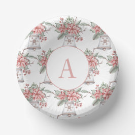 Cuencos De Papel Arreglo floral de Navidades acuarelas