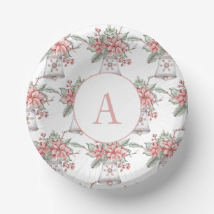 Cuencos De Papel Arreglo floral de Navidades acuarelas