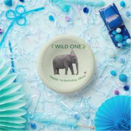 Cuencos De Papel Arte de Cumpleaños del Elefante Salvaje