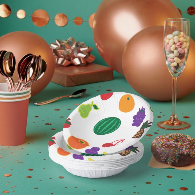 Cuencos De Papel Arte de frutas (Multi)