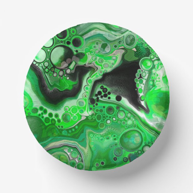 Cuencos De Papel Arte digital de mármol verde (Anverso)