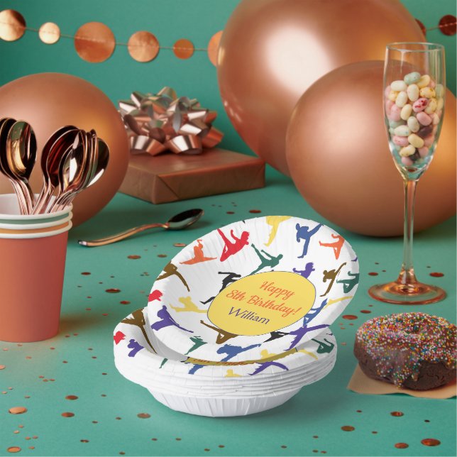 Cuencos De Papel Artes Marciales Karate Niños Fiestas Feliz octavo  (Multi)