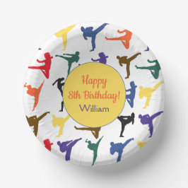 Cuencos De Papel Artes Marciales Karate Niños Fiestas Feliz octavo