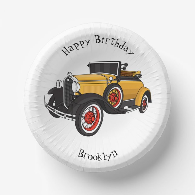 Cuencos De Papel Auto amarillo clásico 1931 (Anverso)