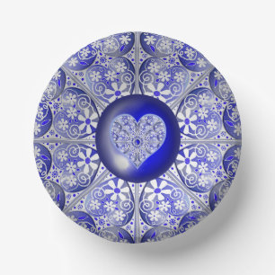Cuencos De Papel Azul de encaje cerámico de Grecia