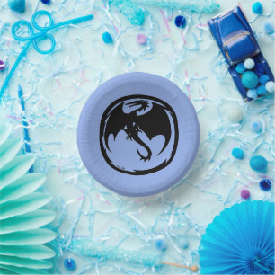 Cuencos de papel azul del Dragón Negro