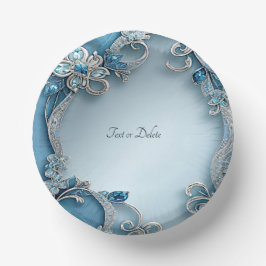 Cuencos De Papel Azul Floral Ornata