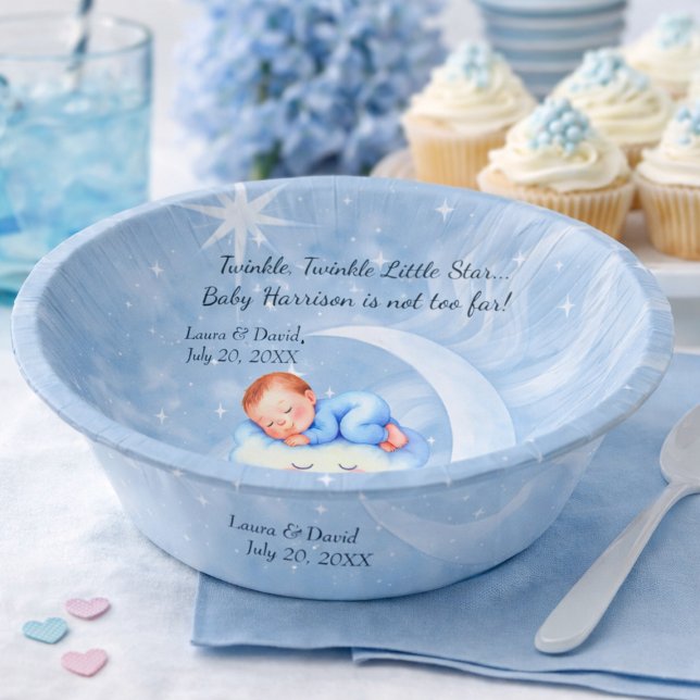 Cuencos De Papel Baby Boy Shower Invitan a la Moonlight Stars Water (Subido por el creador)