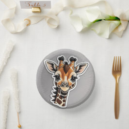 Cuencos De Papel Baby Giraffe Gray
