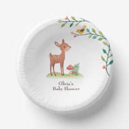 Cuencos De Papel Baby Shower de Animales de Woodland caprichosos