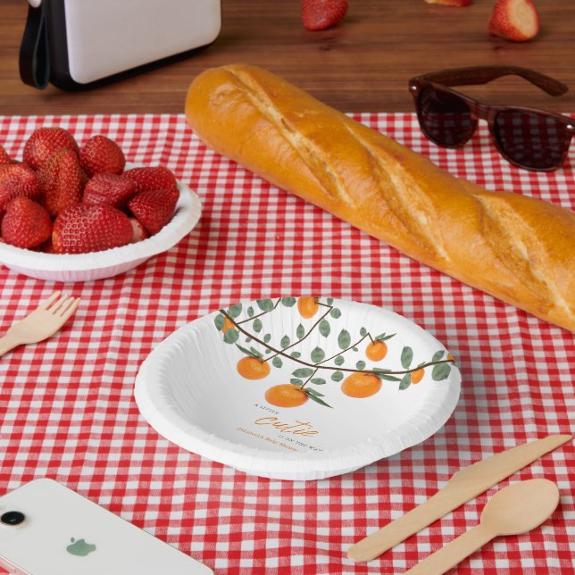 Cuencos De Papel Baby Shower neutral de género de Naranja cutáneo p (Picnic)