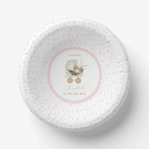 Cuencos De Papel Baby Shower Rosa Little Snowflake