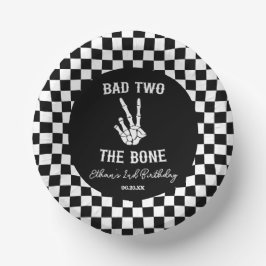 Cuencos De Papel Bad Two The Bone Skeleton Segundo Fiesta de Cumple