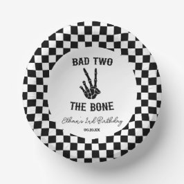 Cuencos De Papel Bad Two The Bone Skeleton Segundo Fiesta de Cumple