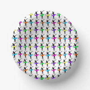 Cuencos De Papel Ballerina Neon Ballet bailarinas Fiesta de cumplea
