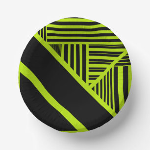 Cuencos De Papel Bandas triangulares - Lime Green