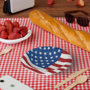 Cuencos De Papel Bandera Americana Brillante 4 de Julio