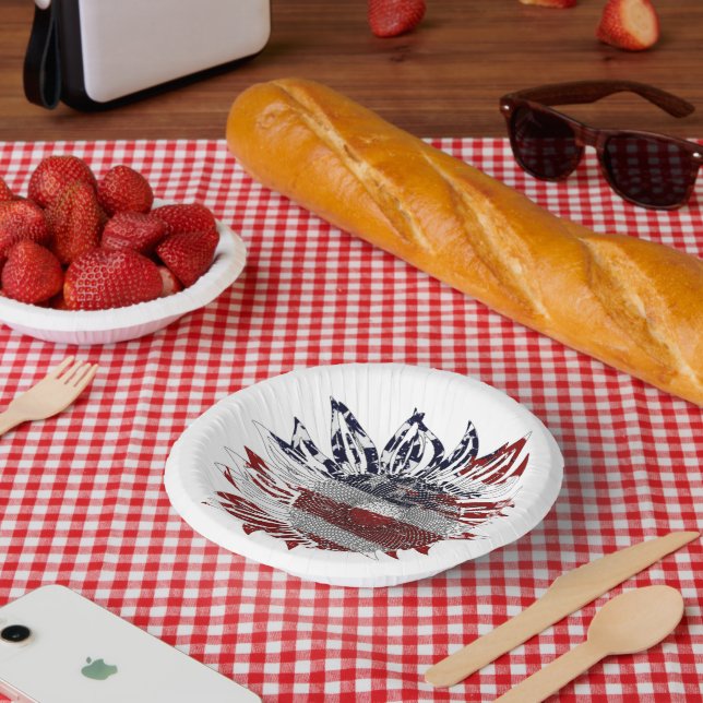 Cuencos De Papel bandera de girasol  (Picnic)