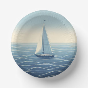 Cuencos De Papel Barco de vela en alta mar