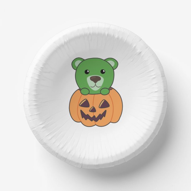 Cuencos De Papel Bear In Pumpkin Sweet Bears Happy Halloween (Anverso)