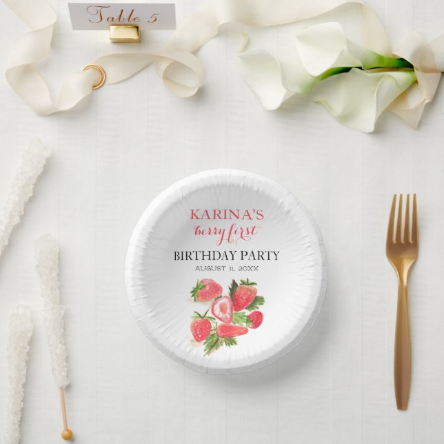 Cuencos De Papel Berry 1er cumpleaños Fiesta Fresa frutal verano (Boda)