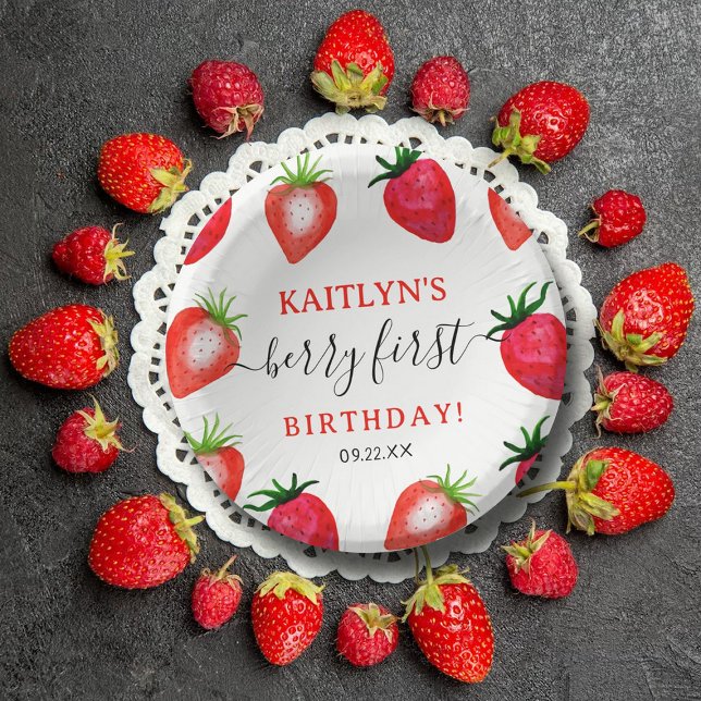 Cuencos De Papel Berry de fresa dulce primer cumpleaños (Subido por el creador)