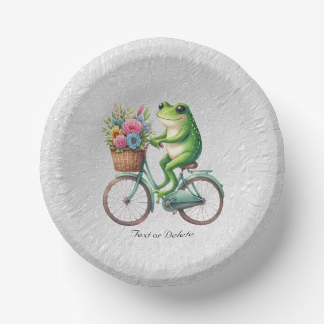 Cuencos De Papel Bicycle Floral Frog Paper Bowl (Anverso)