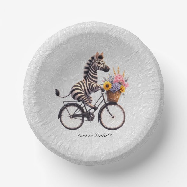Cuencos De Papel Bicycle Floral Zebra Paper Bowl (Anverso)