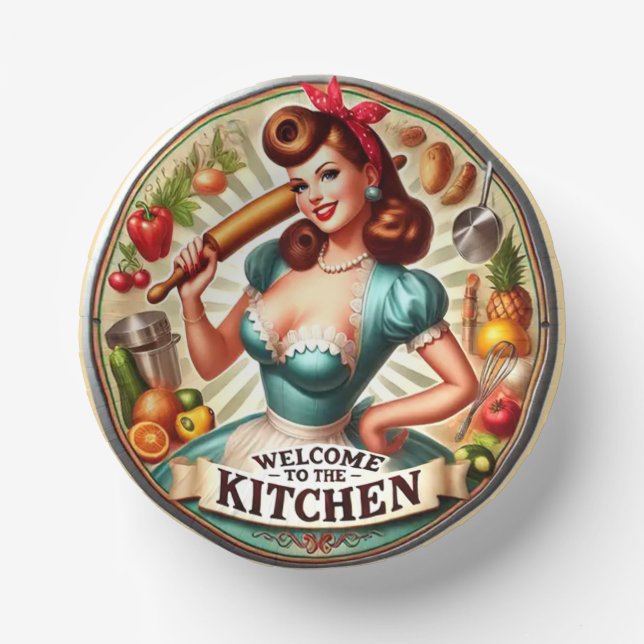 Cuencos De Papel Bienvenido a la cocina (Anverso)