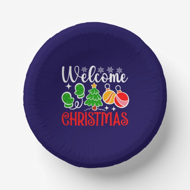 Cuencos De Papel Bienvenido Navidad-63758 (Anverso)