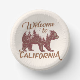 Cuencos De Papel Bienvenidos a California Bear Forest