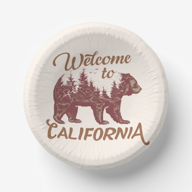 Cuencos De Papel Bienvenidos a California Bear Forest (Anverso)