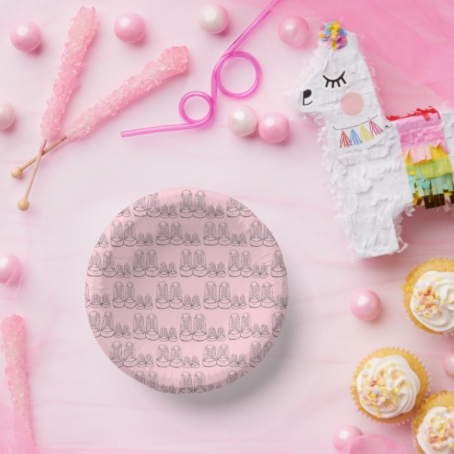 Cuencos De Papel BIENVENIDOS Nueva llegada Bebé Zapatos Ducha Rosa (Fiesta)