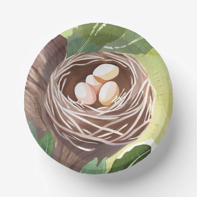 Cuencos De Papel Bird’s Nest | Watercolor Eggs Nature (Anverso)