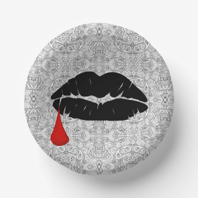Cuencos De Papel Black Gothic Vampire Kiss Vamp  (Anverso)