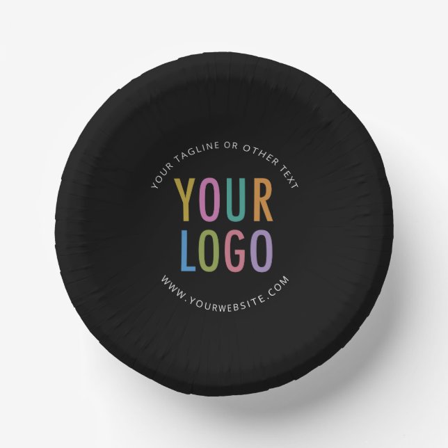Cuencos De Papel Black Paper Bowls Custom Logo Printed Disposable (Anverso)