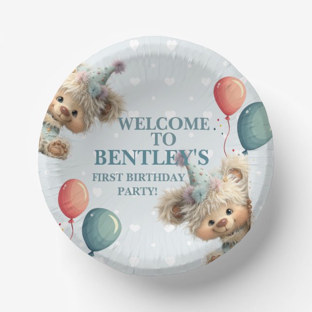 Cuencos De Papel Blue Balloon Hedgehogs Celebration (Anverso)