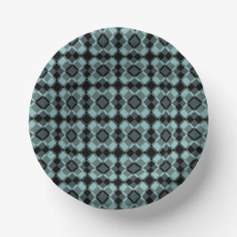 Cuencos De Papel Blue Black Checker Argyle Pattern