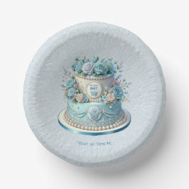 Cuencos De Papel Blue Cake Flowers Paper Bowl