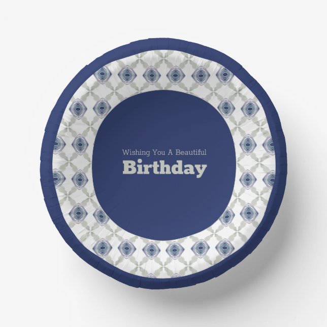 Cuencos De Papel Blue Floral Patteron Paper Bowl (Anverso)