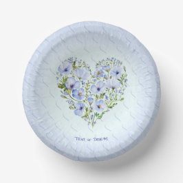 Cuencos De Papel Blue Heart Floral Paper Bowl