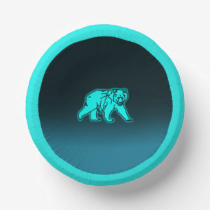 Cuencos De Papel Blue Kodiak Bear