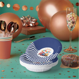 Cuencos De Papel Blue Striped Truck Birthday Theme