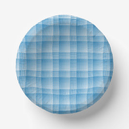 Cuencos De Papel Blue White Checker Abstract Pattern