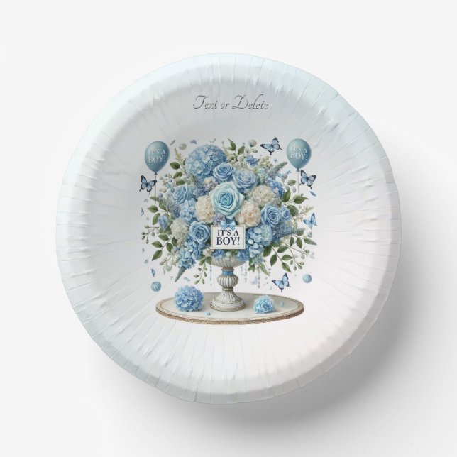 Cuencos De Papel Blue White Floral Vase Paper Bowl (Anverso)