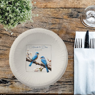 Cuencos De Papel Boda de Bluebirds de primavera